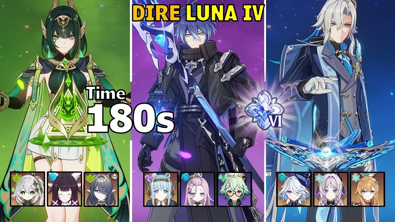 [180s] C2 Nefer & C2 Flins & C3 Neuvillette - Dire Stygian Onslaught Luna IV Genshin Impact
