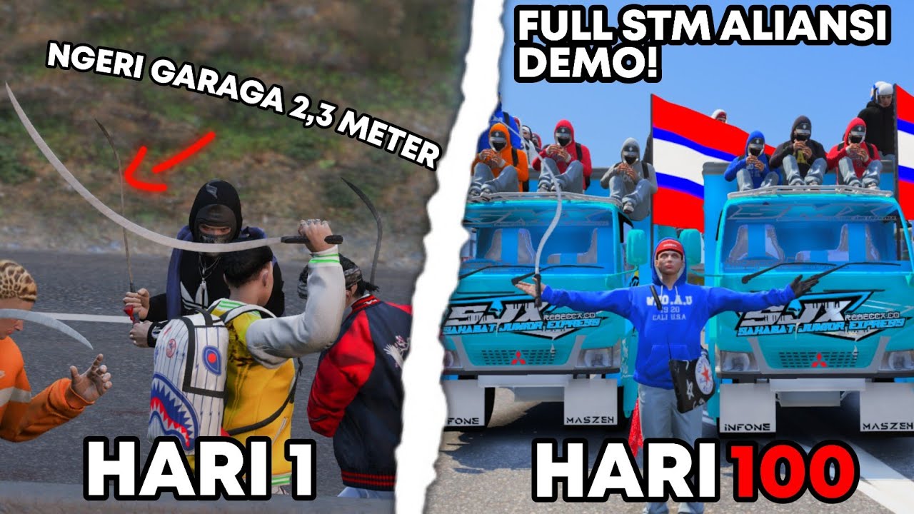 100 HARI DI GTA 5 TAWURAN ANTAR SEKOLAH part4