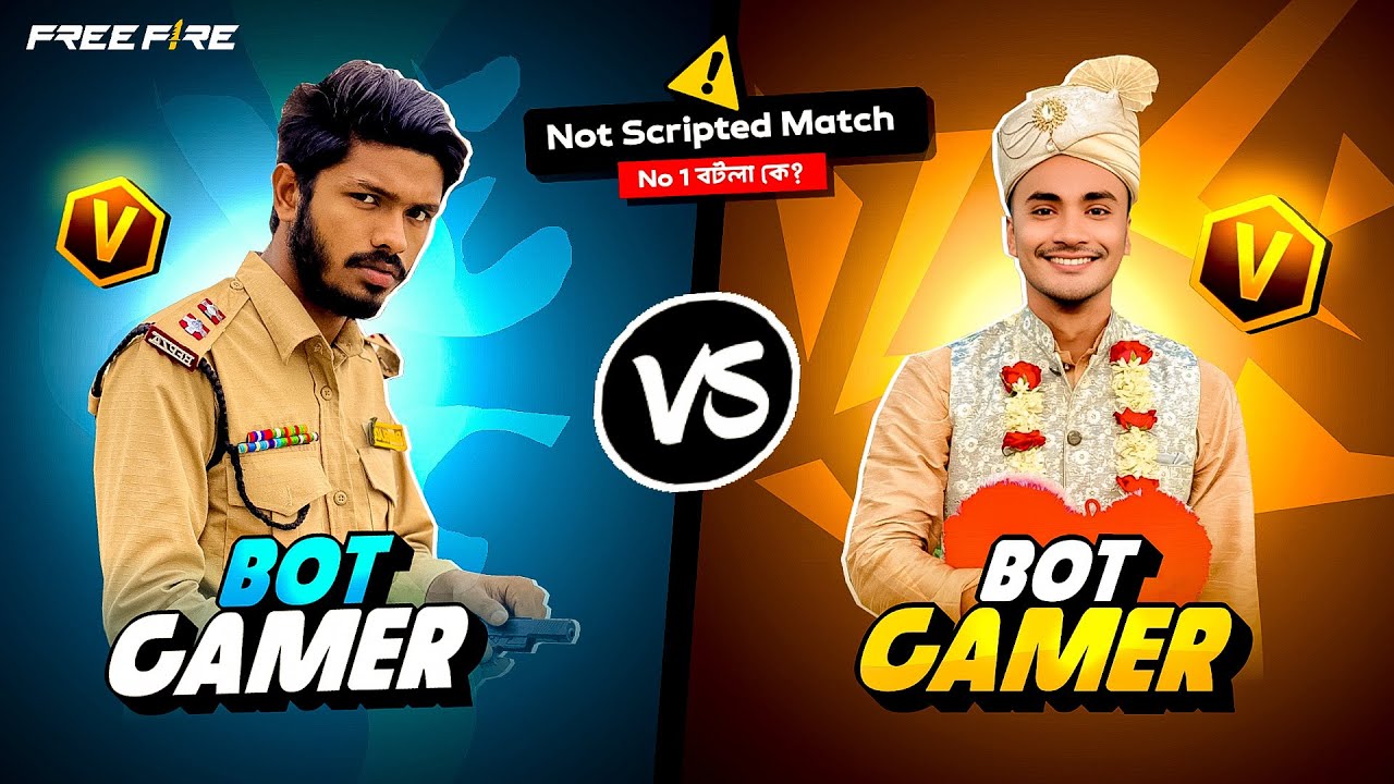 Bot vs Bot Custom Challenge😂| কে হবে No-1 বটলা?| Free Fire Funny Video | Bot Gamer Abir Is Back| 
