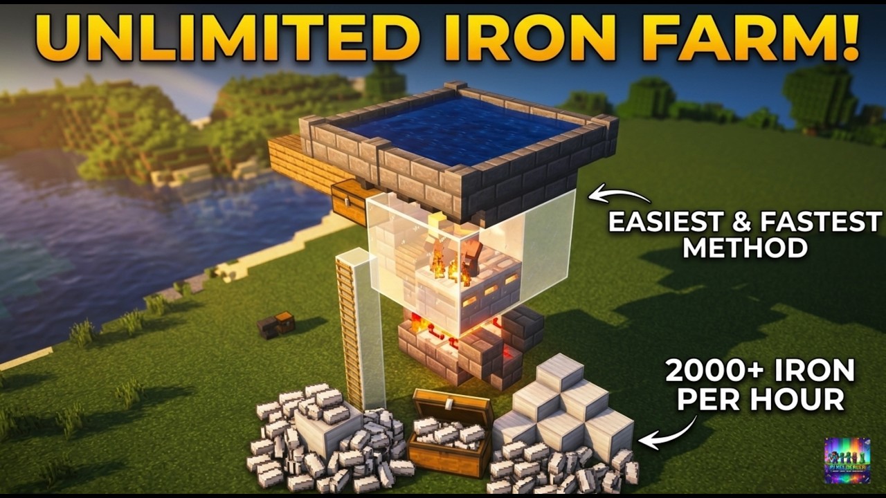 Minecraft Best And Easy Iron Farm 1.20/1.21 JavaEdition/PoketEdition