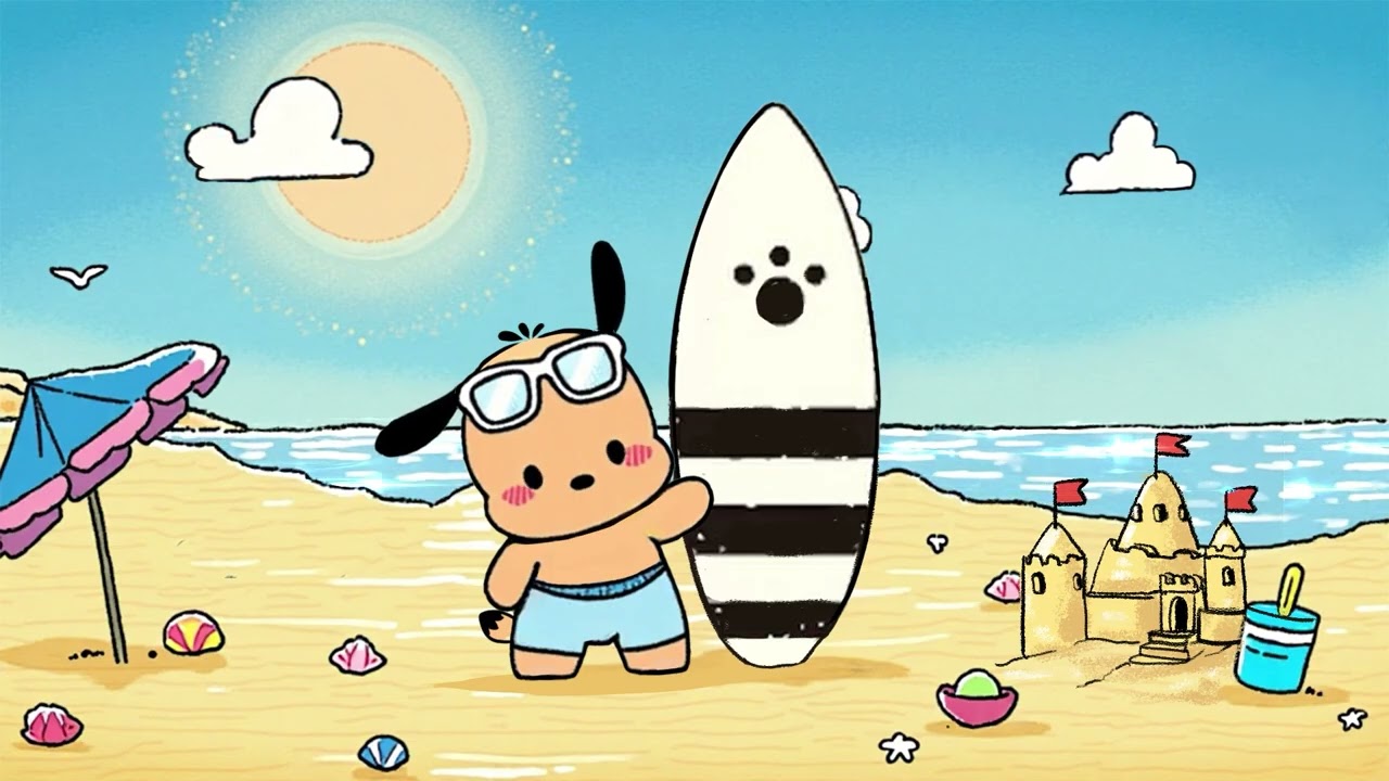 Sunny Day with Pochacco 🌊 Cute Lofi Beats for Summer Vibes 🐾 Chill Lofi For Studying & Relaxing