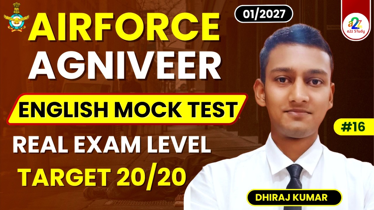 Airforce Agniveer English Mock Test 16 For 01/2027 Batch | Airforce Group X Y English Practice Set