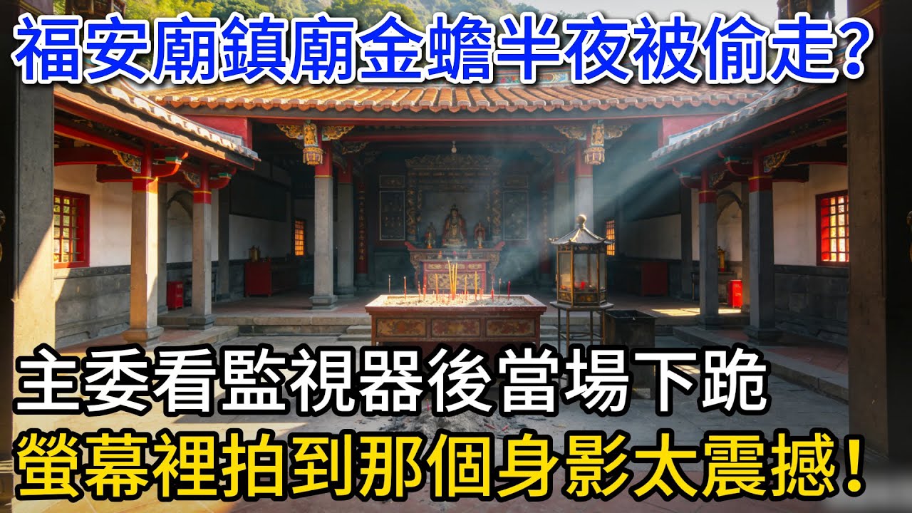 福安廟鎮廟金蟾半夜被偷走？主委看監視器後當場下跪，螢幕裡拍到的那個身影太震撼！