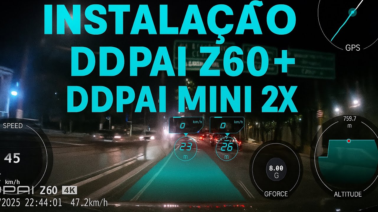Instalação câmera veicular DDPAI Z60 + DDPAI MINI 2X
