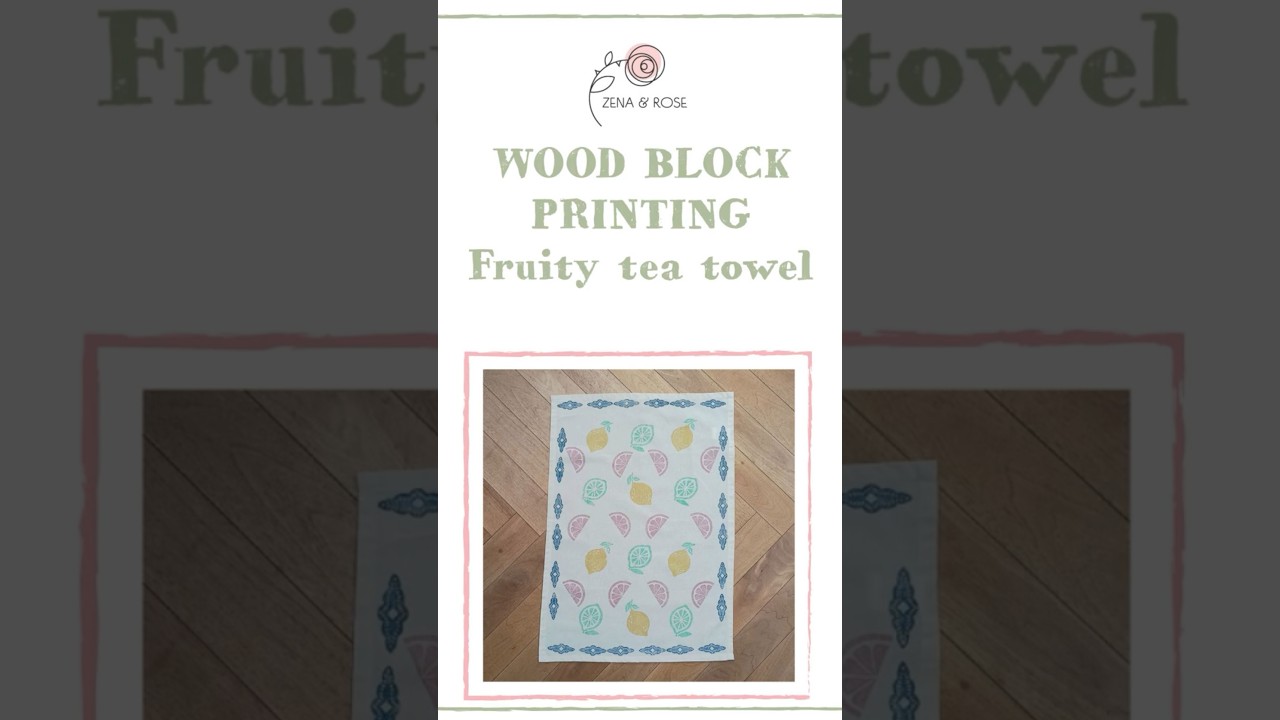 Make a fruity patterned tea towel with wood block printing; learn textile printing and design.