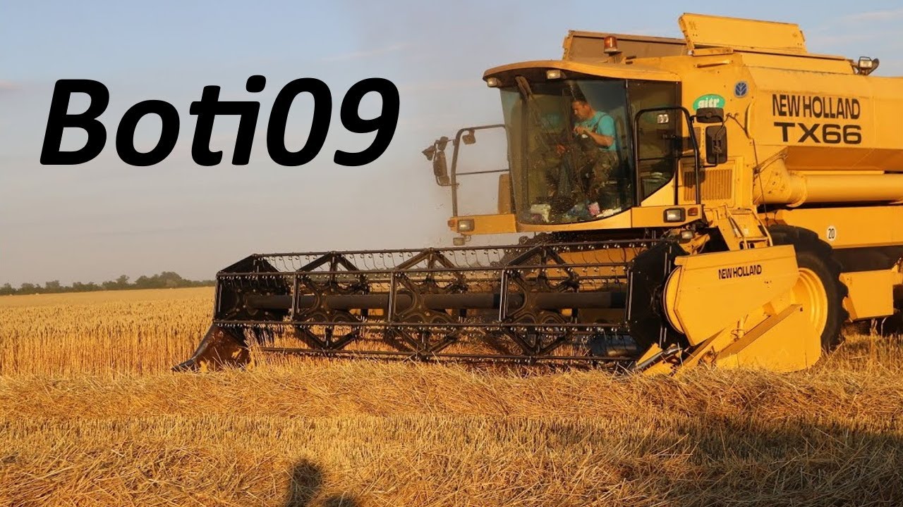 New Holland Tx66+John Deere traktorok Búza aratásban