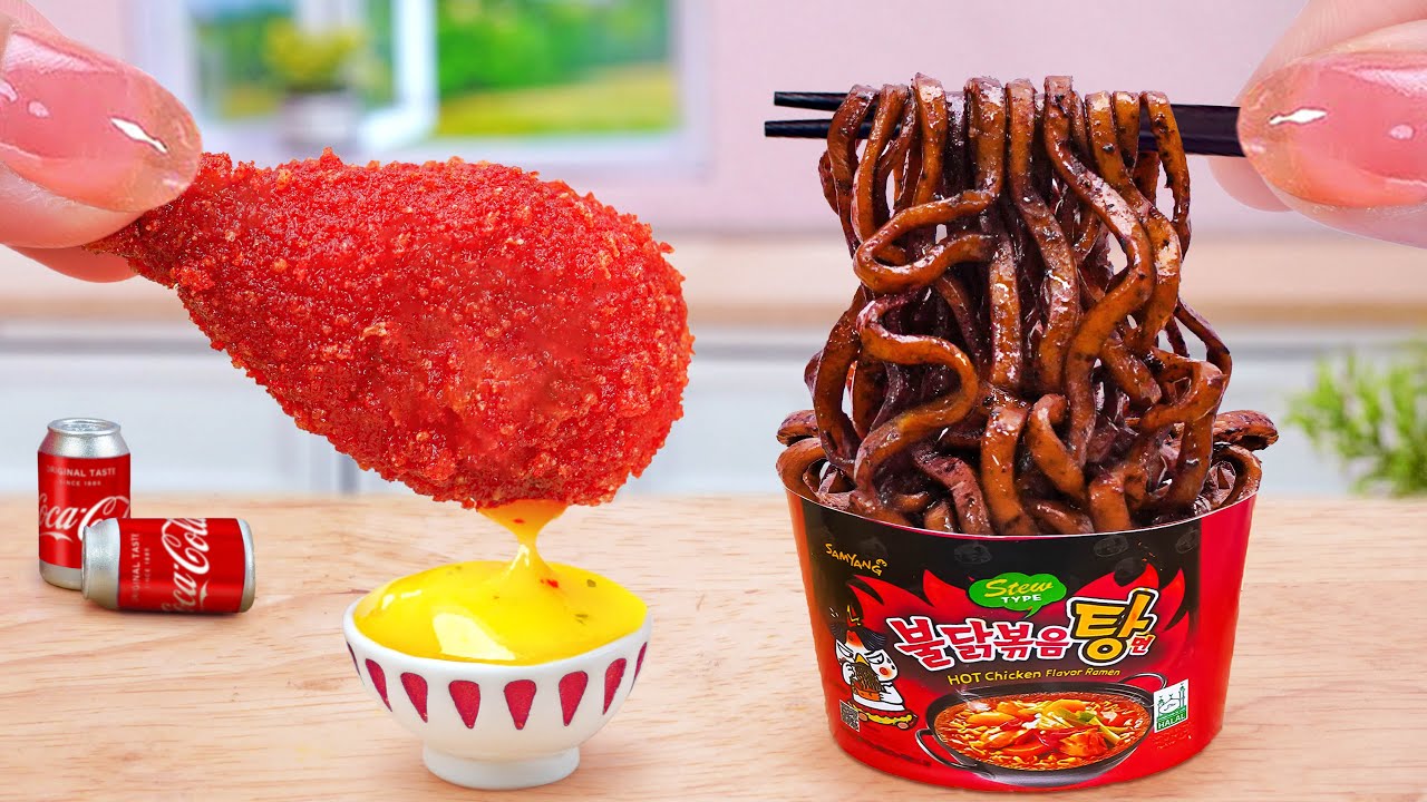 5000+ Korean Food Recipe 😍 Miniature Fried Chicken Cheetos Black Bean Noodles 💕 Tina Mini Cooking