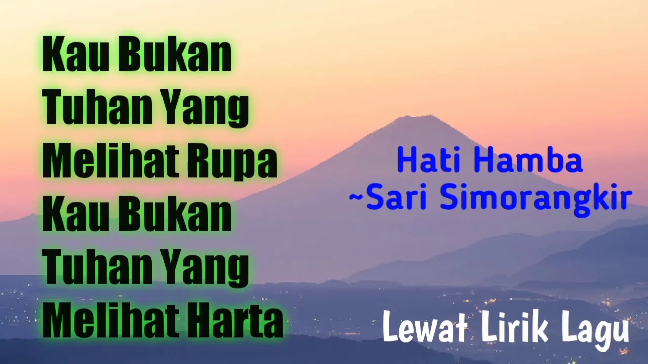 Lirik Lagu || Hati Hamba - Sari Simorangkir