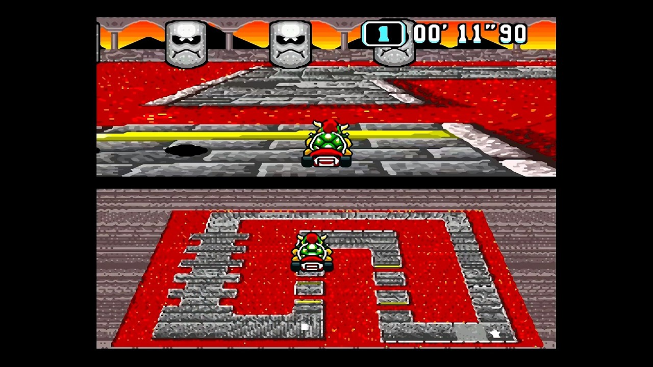 Super Mario Kart - Bowser Castle 1 - 1.33.74