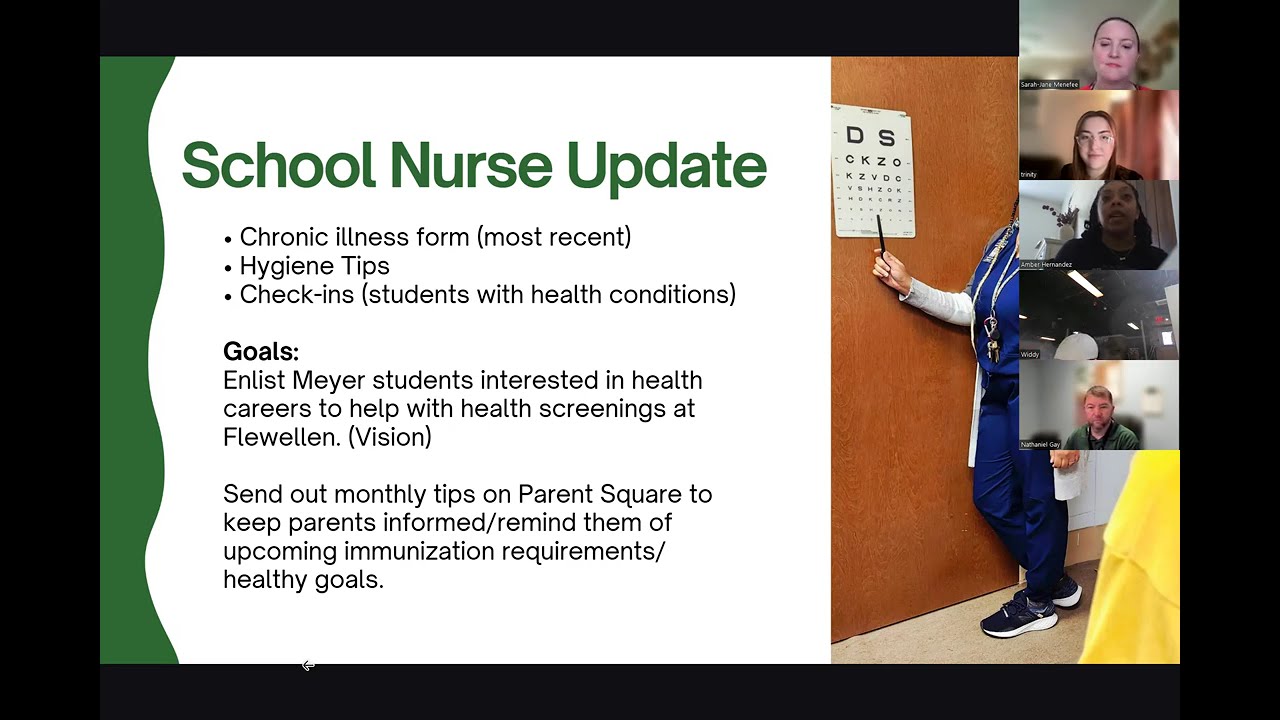 SHAC Meeting #3 School Nurse & Food Service