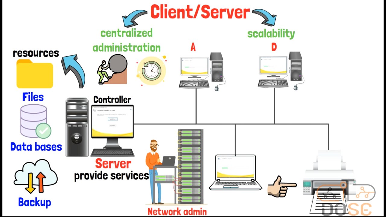 شرح الفرق بين Client/Server و Work Group P2P