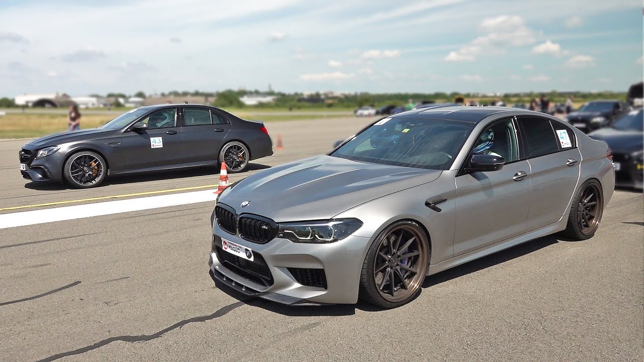 BMW M5 F90 with Akrapovic Exhaust (700HP) vs GAD Motors Mercedes-AMG E63S 4Matic+ (1000HP)