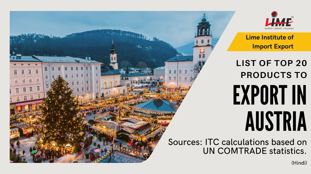 Top 20 Products to Export in Austria  from India | Best Opportunities in Exports | Lime Institute