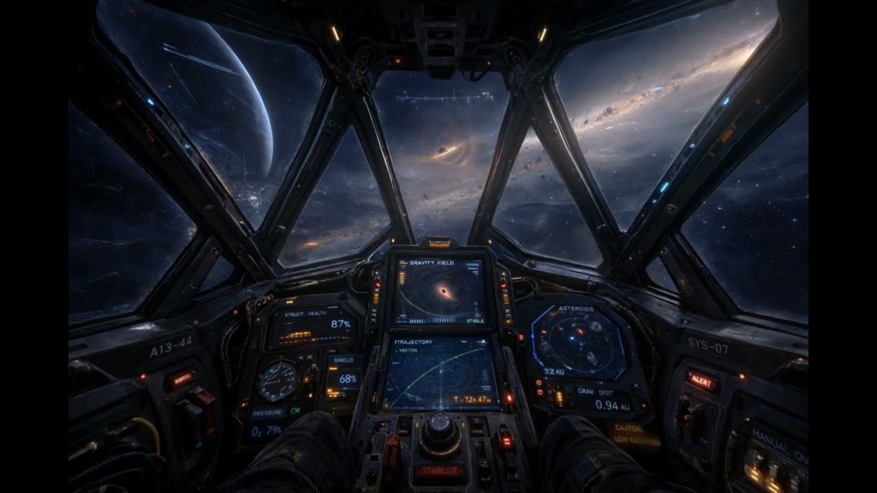 🎧 Relaxing Space Cockpit Ambience – Deep Space Atmosphere