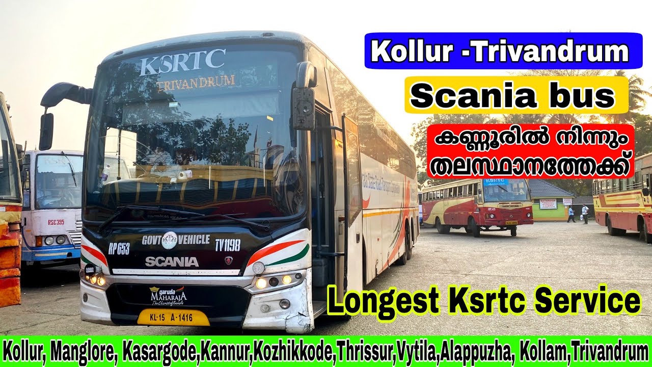 ആനവണ്ടിയുടെ ഏറ്റവും ദൈർഘ്യമേറിയ ബസ് യാത്ര 😍Kannur-Trivandrum Scania Bus journey #ksrtc #aanavandi