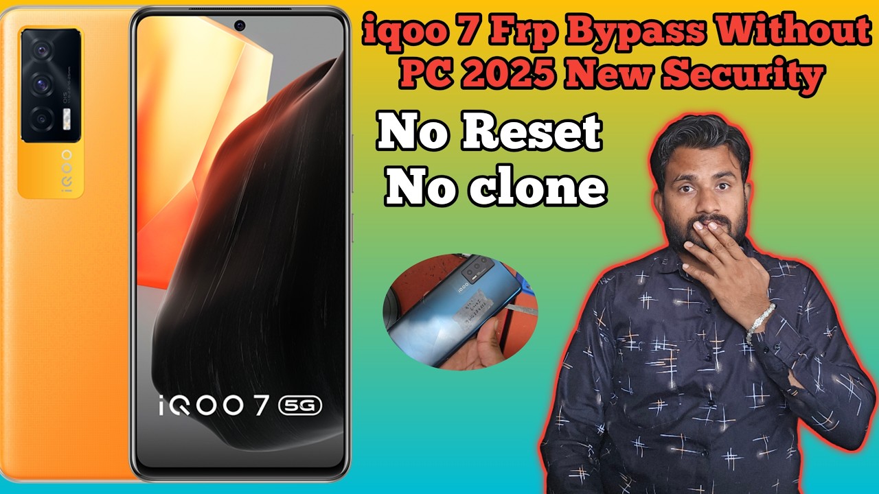 IQoo7 5G Frp lock Bypass 2022 without pc iqoo 5G /All Vivo Frp Bypass Android 15 Display Lock