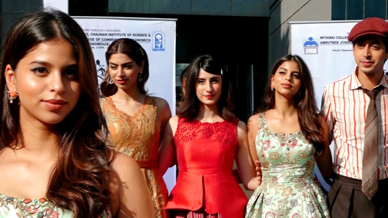 Suhana Khan और The Archies Team पहुंची Mithibai College | Lehren TV