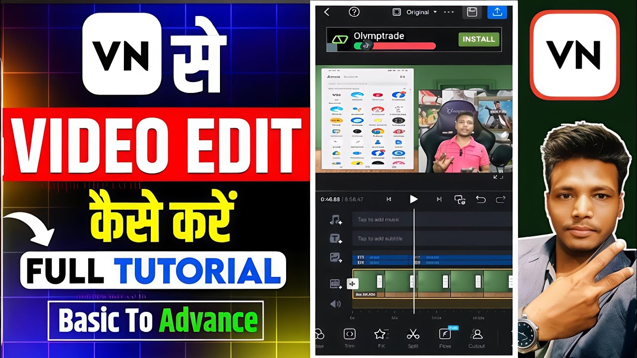 VN APP SE EDITING KAISE KARE| VN video editor full tutorial in HINDI | VN se video edit kaise kare