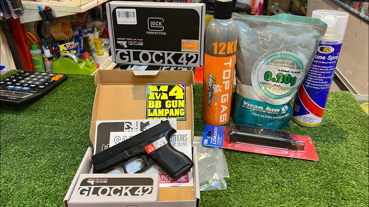 GLOCK 42 UMAREX ทดสอบปืนสั้นอัดแก๊ส Glock 42 ลิขสิทธิ์จากเยอรมันเล็กน่ารัก น่าสะสม ทุกมิติงาน 1:1