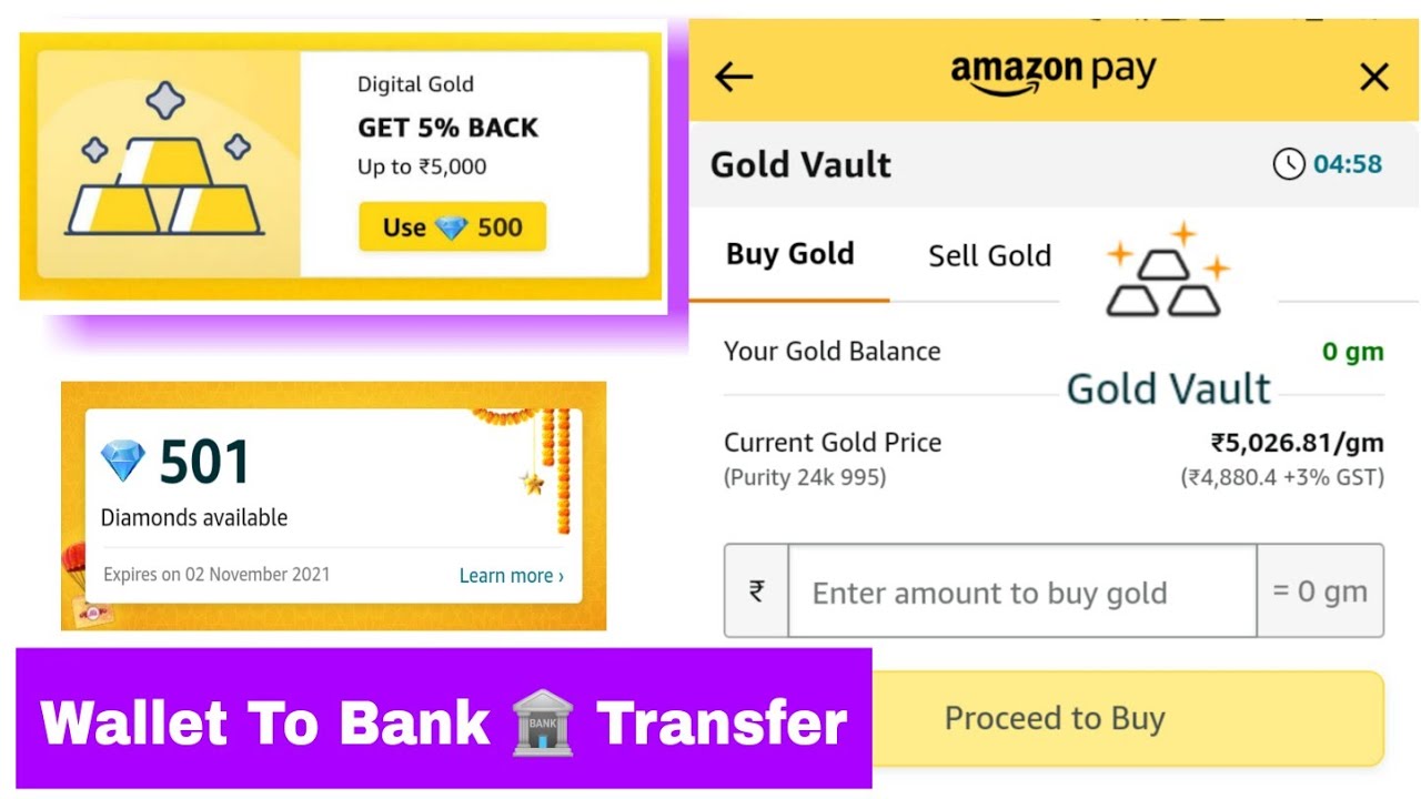Amazon Gold Buy and Sell | Amazon Wallet To Bank Account Transfer