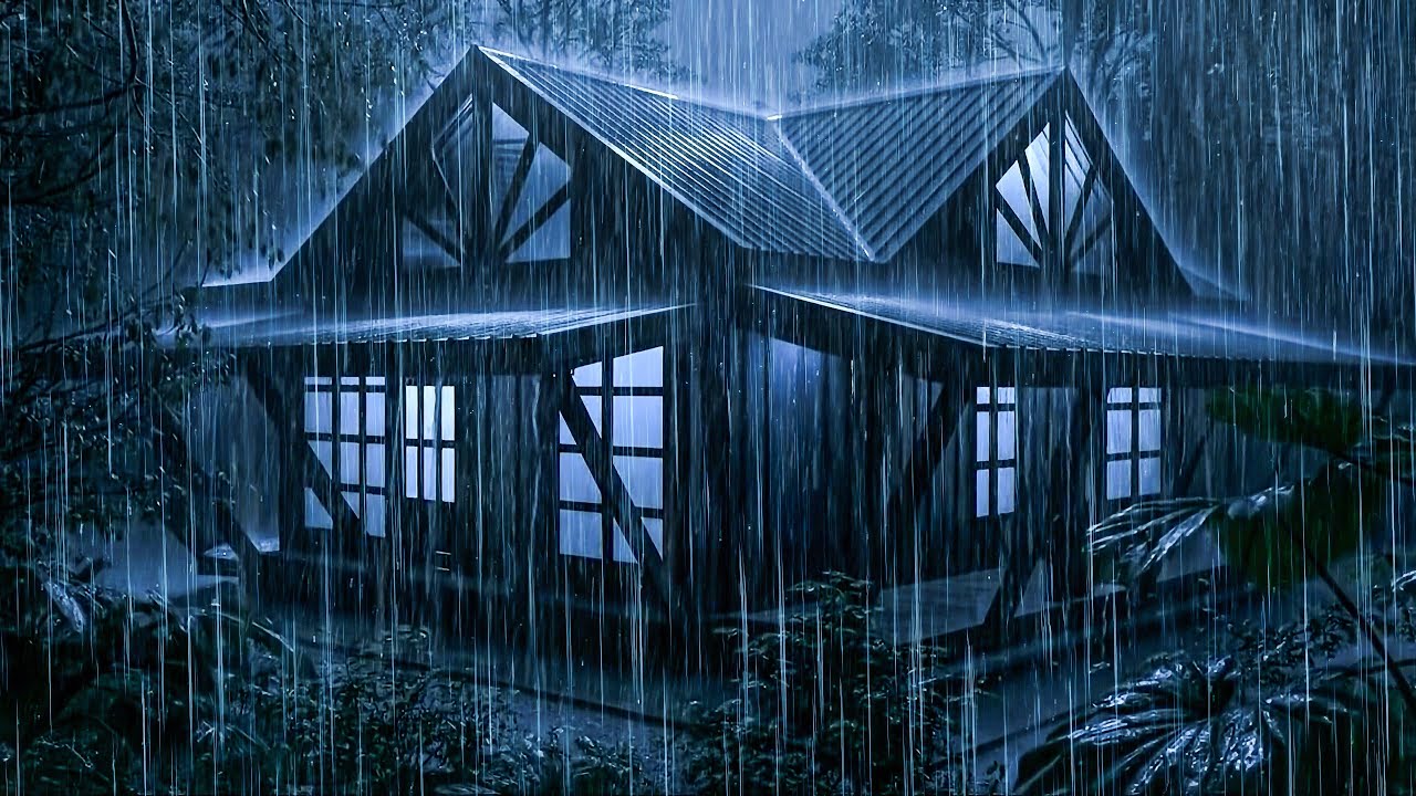 Night Thunderstorm on Metal Roof | Heavy Rain & Intense Thunder for Peaceful Sleep & Stress Relief
