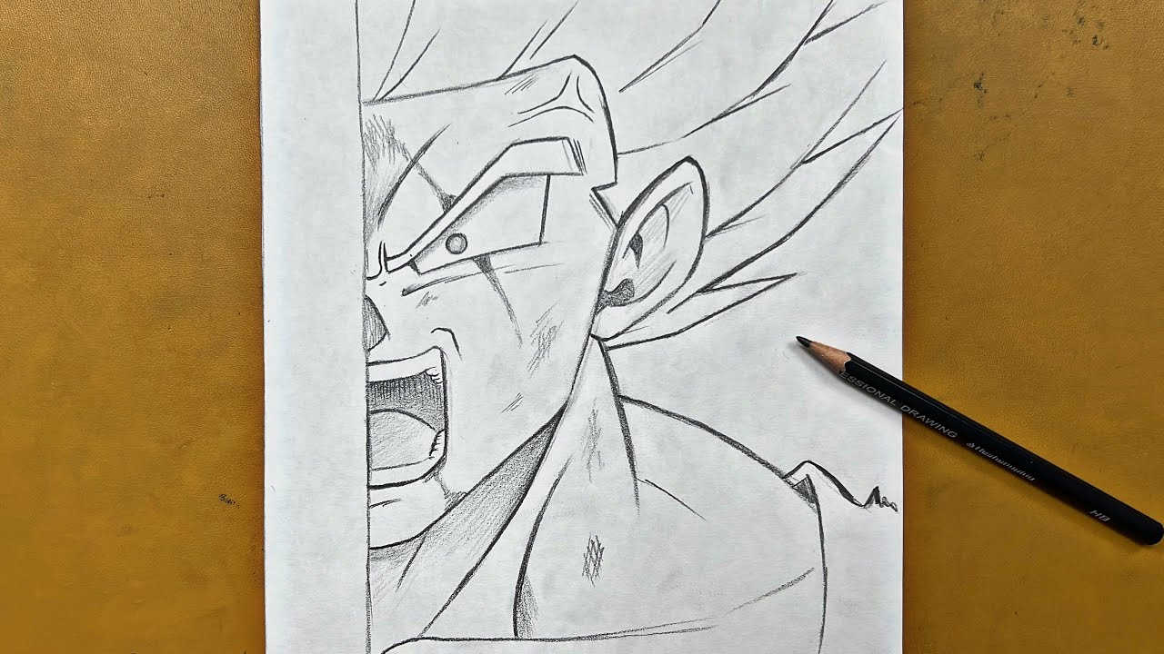 How to draw Goku rage step-by-step | Easy to draw