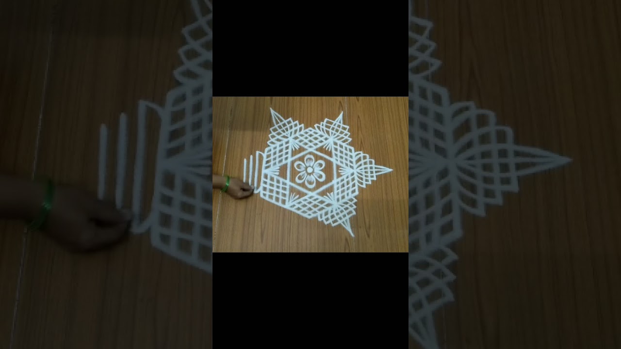 Simple rangoli | daily rangoli | free hand rangoli | easy rangoli | fine rangoli