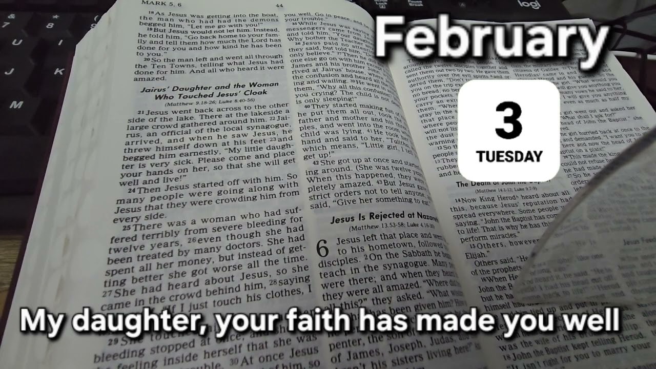 Feb 3, 2026 Mass Readings. Do not fear only believe.  your faith has made you well