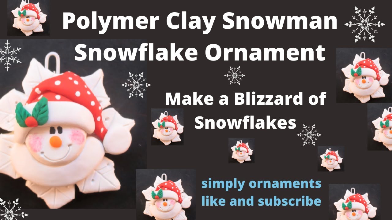 Polymer Clay Snowman Snowflake Ornament