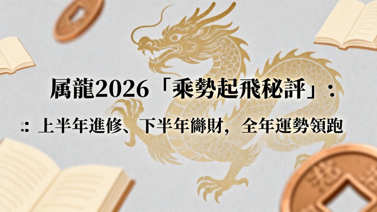 屬龍 2026「乘勢起飛秘訣」：上半年進修、下半年斂財，全年運勢領跑#運勢#命理#風水#財運#智慧#因果#佛家#正能量#家居風水宜忌#易經#趨吉避凶#感情運#化解小人#平安順遂#星羅禪境#佛教文化