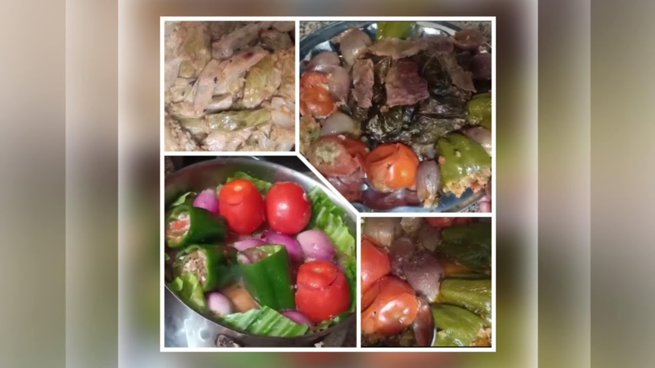 محشي كرنب وفلفل وطماطم وبصل بخلطة صحية وسريعة والطعم رائع🤗🤗😋
