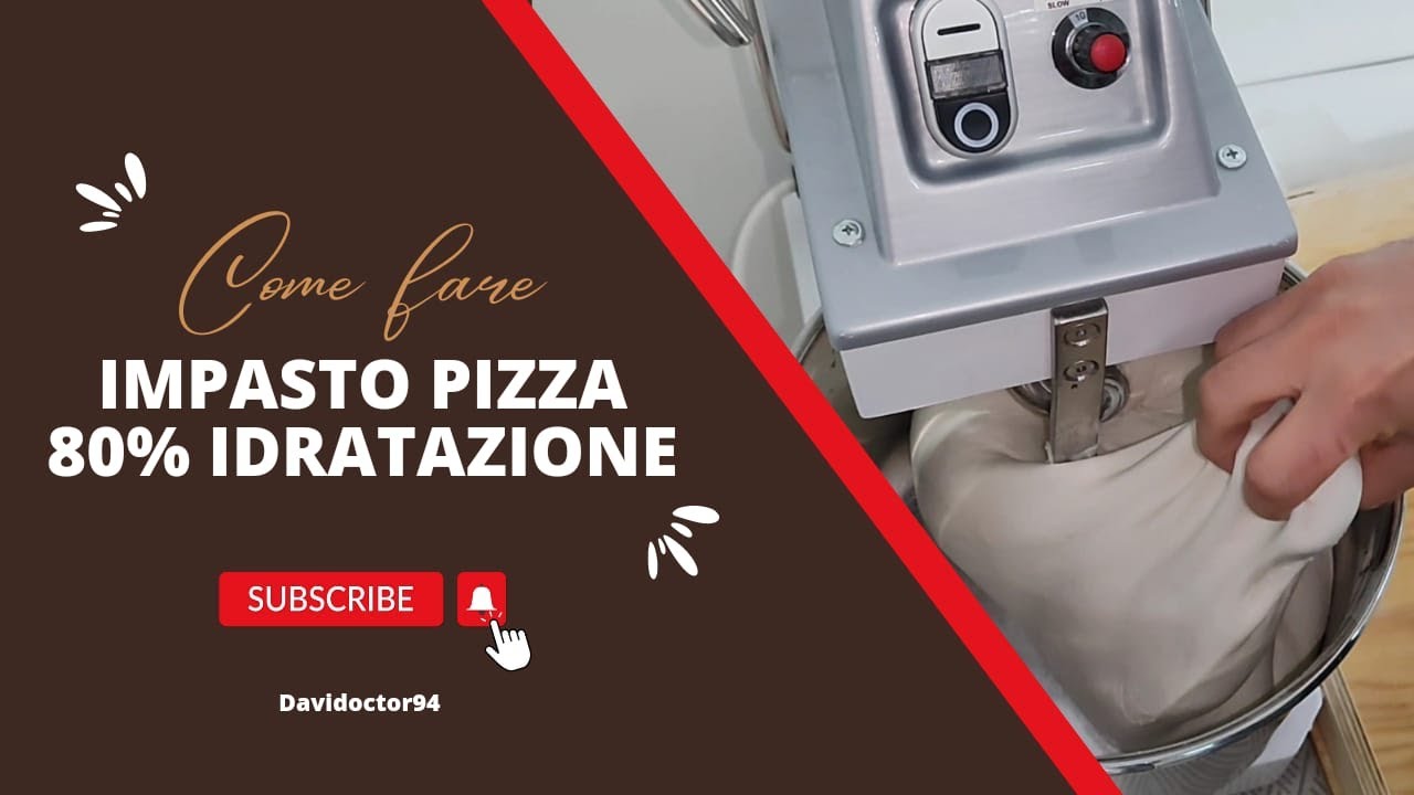 IMPASTO DIRETTO facile per PIZZA ad ALTA IDRATAZIONE 80% a bassa velocità - Davidoctor94 #pizza