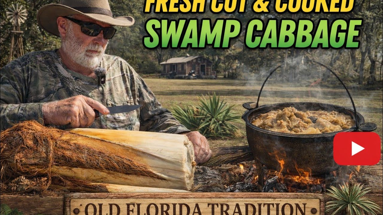 Fresh cut swamp cabbage, clean and cook. A step back in time, old Florida cooking recipe.