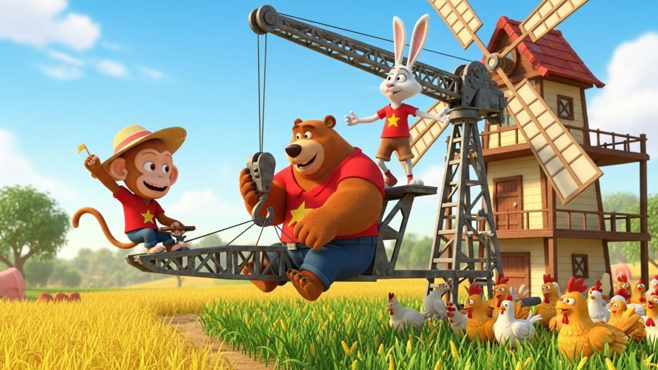 The Windmill's New Song A Story of Teamwork  Funny Farm Stories  kids cartoon