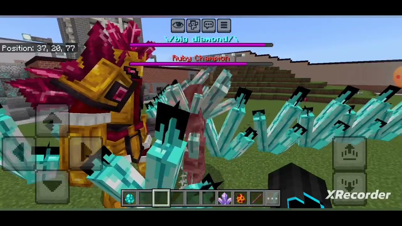 Big diamond vs amythyst girl and ruby champion (Minecraft mob battle)