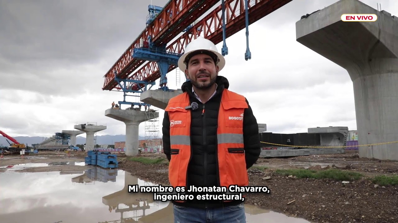 #EnVivo Conoce cómo funciona la viga lanzadora de la Línea 1 Metro de Bogotá.