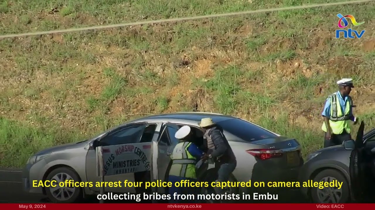 Drama as EACC officers arrest police officers captured on camera collecting bribes