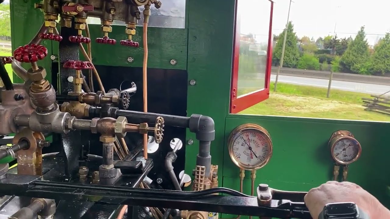 Hillcrest lumber company number 1 Shay, at the B.C. Forest discovery centre.   Cab ride