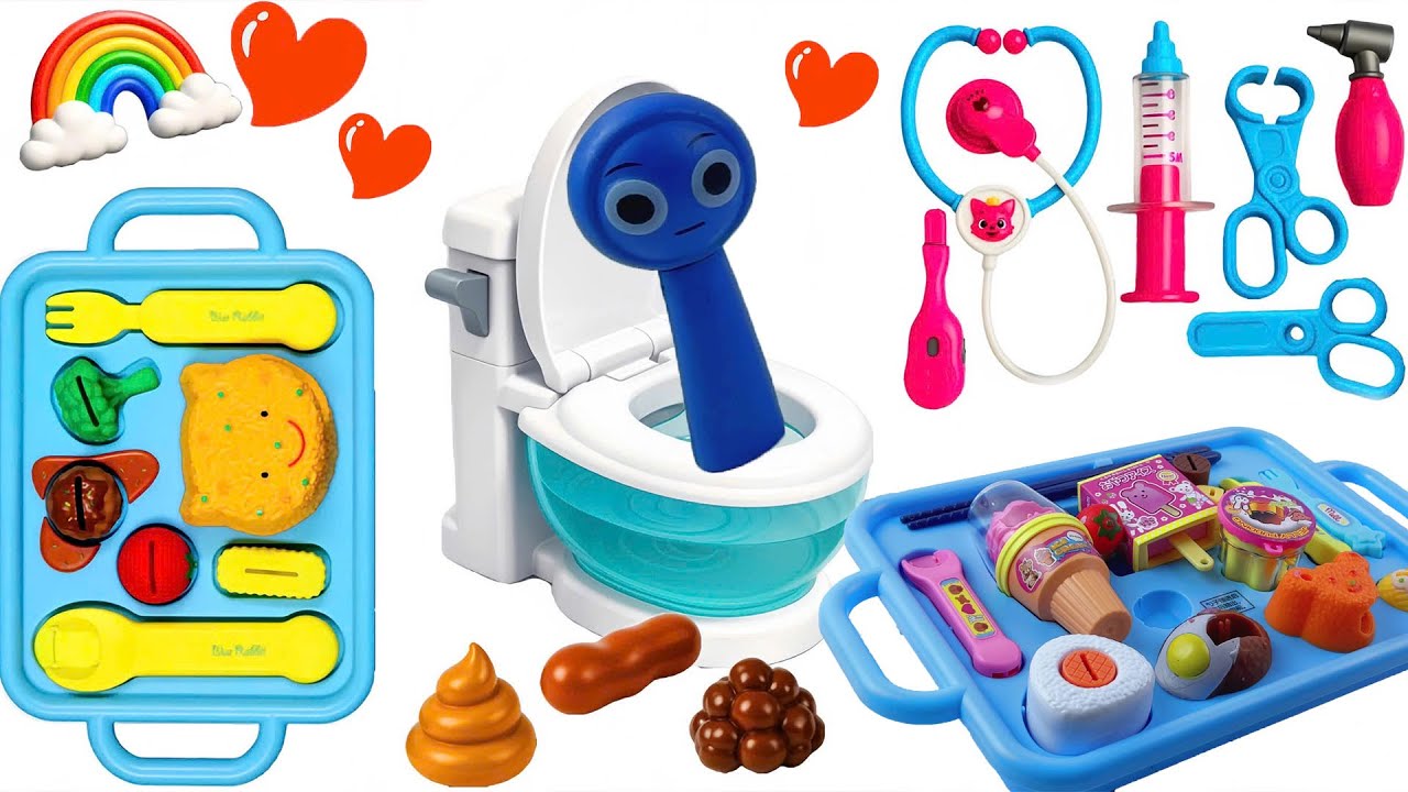 Toy ASMR 💩SPRUNKI Blue Potty training Toy & Eating ASMR  Satisfying Toy Unboxing ASMR