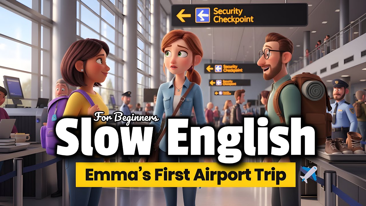 Эмма впервые в аэропорту ✈️ | Простая практика аудирования на английском языке (уровень A2)