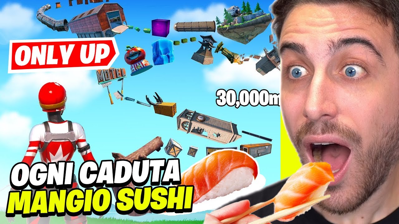 Mangio SUSHI OGNI VOLTA che CADO nella Mia Only Up! Fortnite ITA!