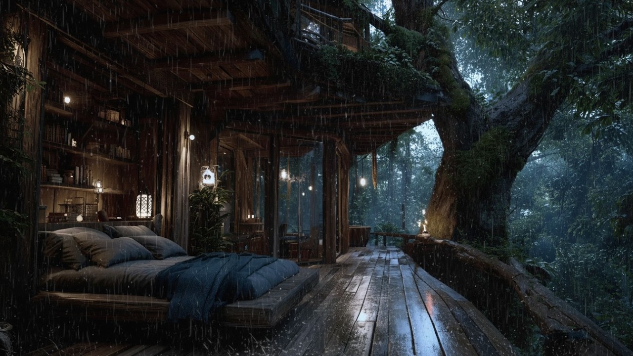 Gentle Night Rain in the Deep Forest 🌧️| Relax & Deep Sleep
