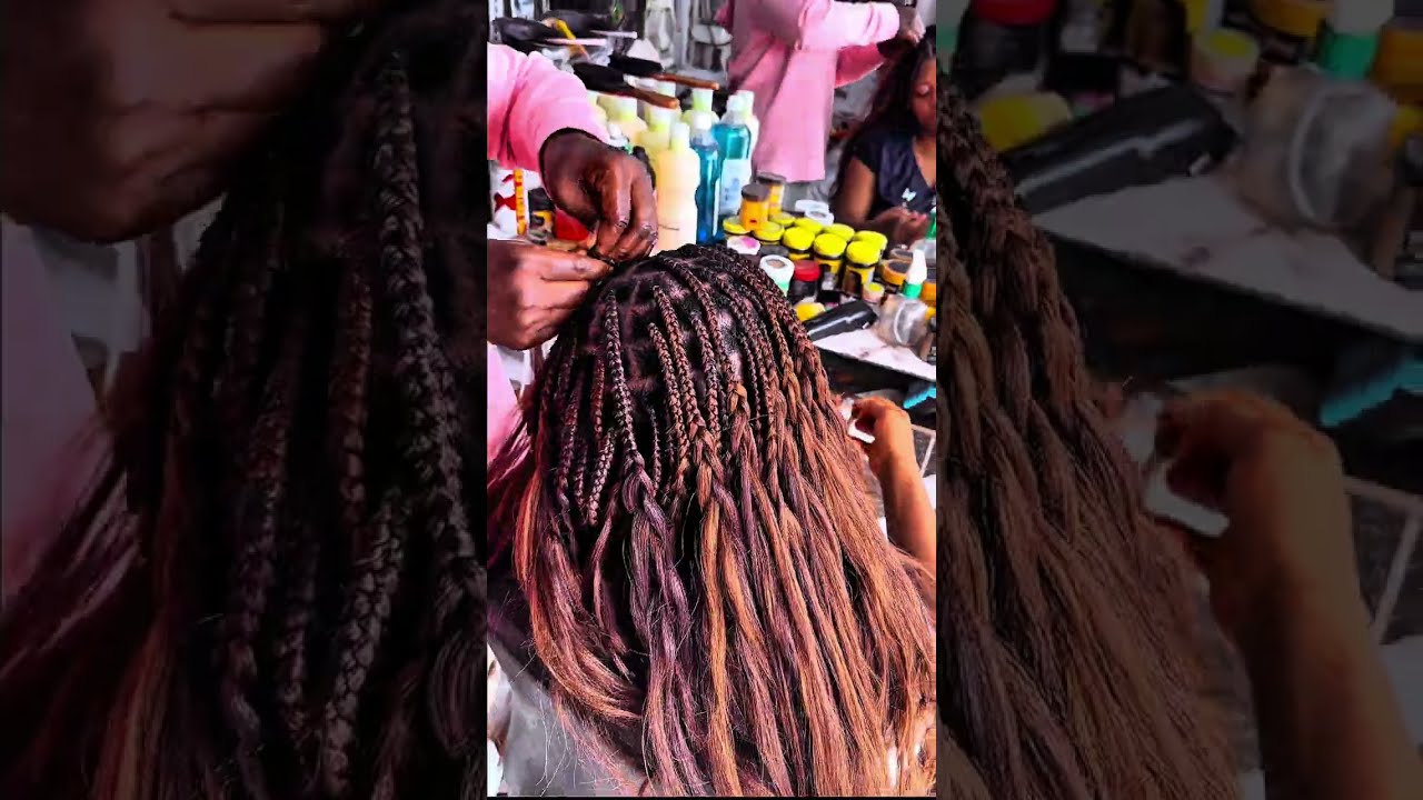 Braiding my short hair 😍 braids hairstyle 