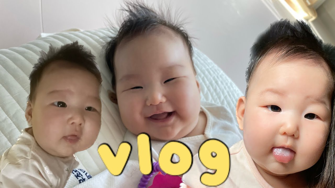 육아 vlog) 사회적 미소 시작☺️, 잘 웃는 아기, 아기 놀이, 아기체육관과 고리친구들, 길어지는 터미타임, 계속 변하는 얼굴😃
