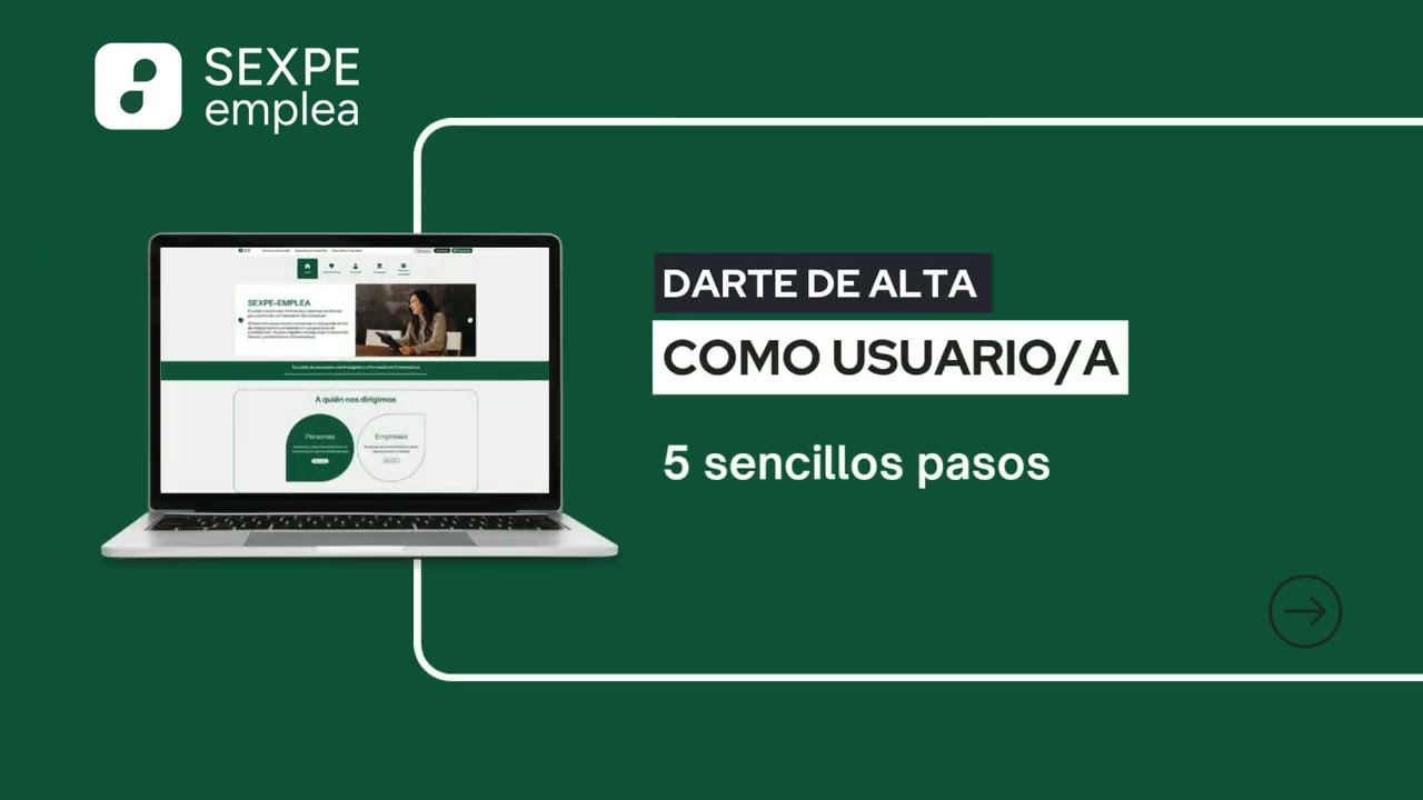 Alta de usuario en la web SEXPE-EMPLEA