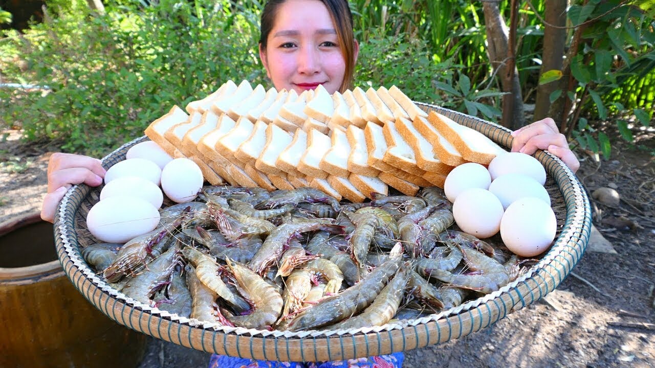Yummy Crispy Shrimp Cooking Bread - Crispy Shrimp Recipe - Cooking With Sros