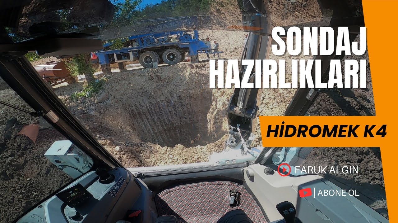 Hidromek k4 İle Sondaj Makinası İçin Zemin Hazırlığı