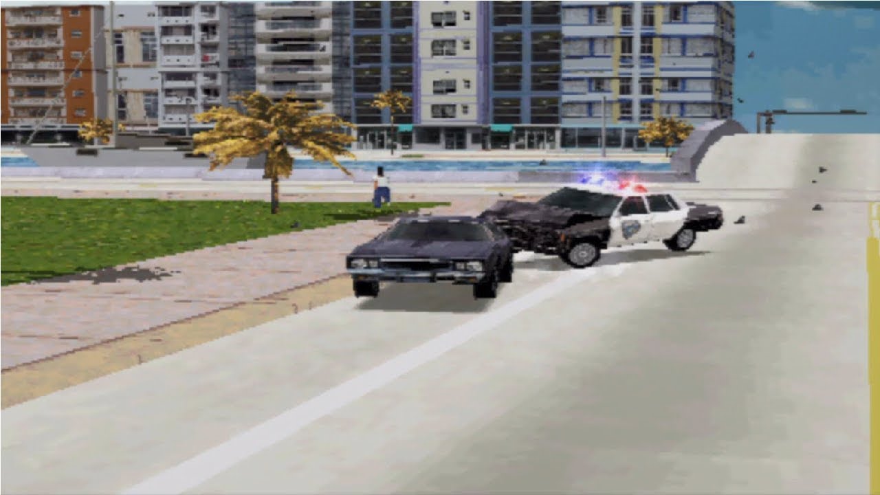 Driver 1 PS1 Gameplay Take A Ride & Survival Miami San Francisco
