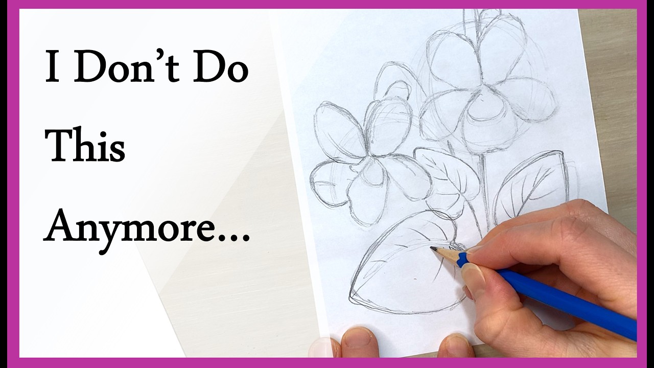 Should You Draw Directly on Your Watercolor Paper? Violets Part 1