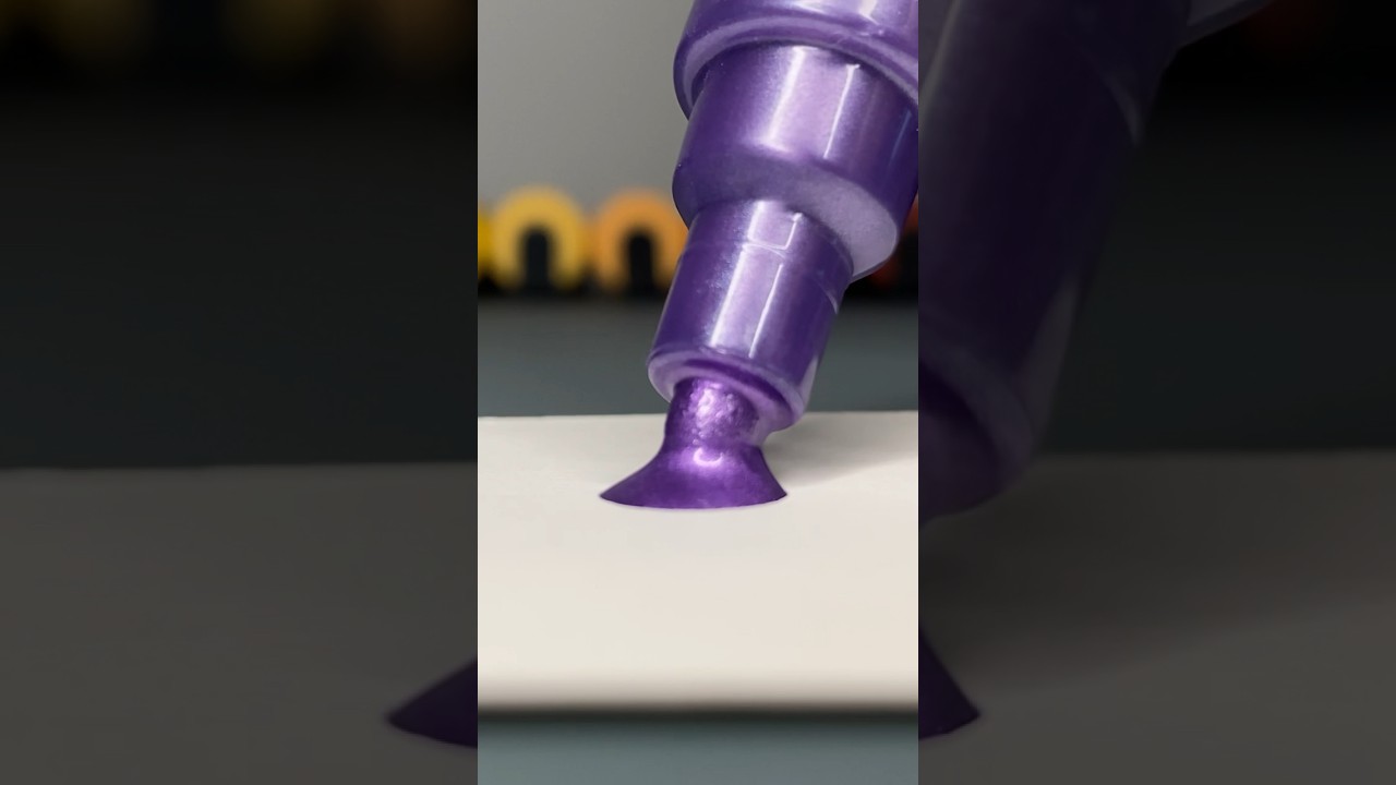 Activating My New Posca Marker (Metallic Violet) 💜🔮✨ #posca #satisfying #asmr #shorts